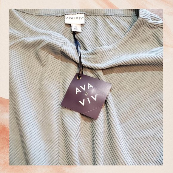 NWT Sage Green Corduroy Long Sleeve - Picture 2 of 2